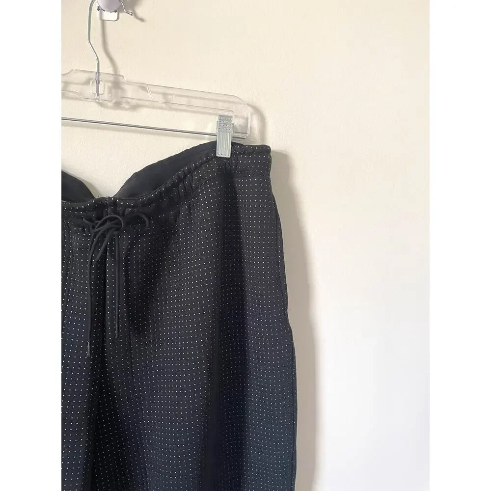 Nike Flare High Rise Polka Dot Pocket Casual Sweatpants Black White Size XL